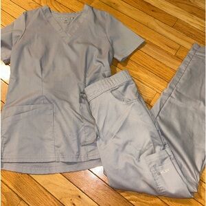 grey scrub set xxs